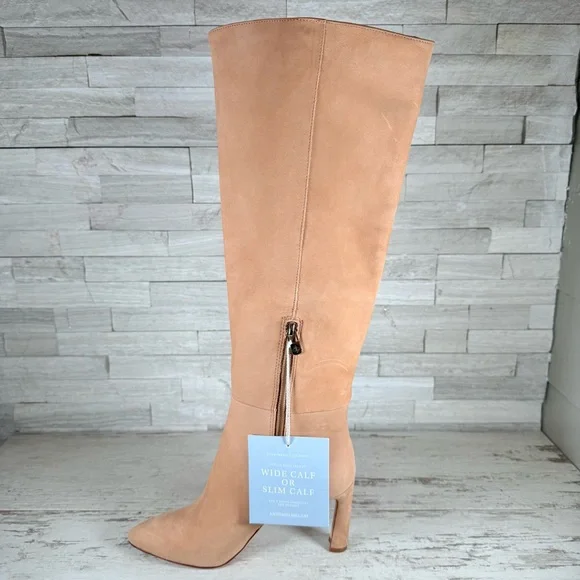 Antonio Melani Stellah Women’s Over the Knee Heeled Nude Suede Boots SZ 7.5M New - Picture 7 of 11
